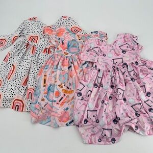 Mika & Rose Lot of 3 Dresses Rainbow Golf School Themes Kids Girls 3 3T